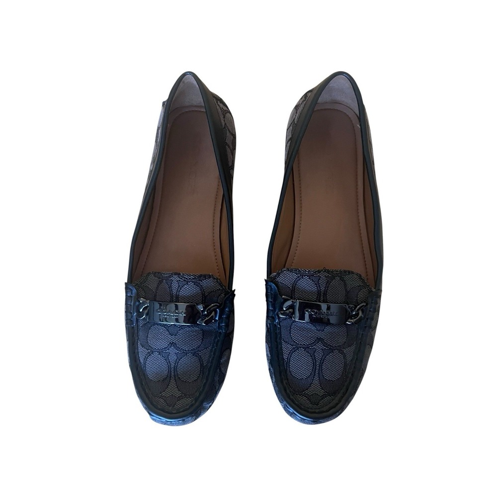 Coach Black Gray Signature Logo Jacquard Loafer Flats Women's Slip-On Sz 8.5 B - Picture 15 of 16